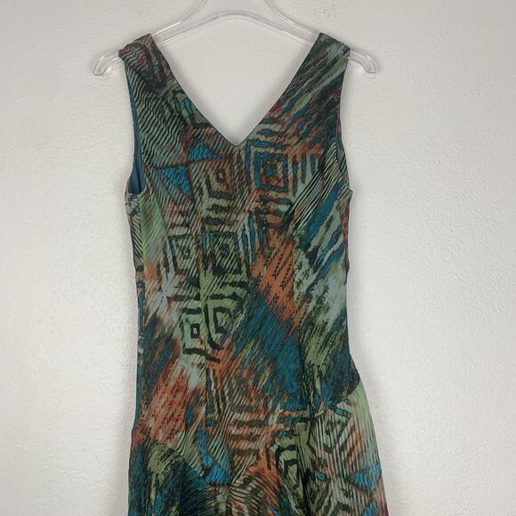 Y2K‎ Dressbarn Dress Womens 10 Babydoll Fairycore Asymmetrical Hem Boho Colorful - Picture 6 of 10